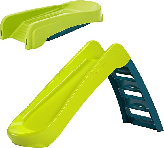 Junior Folding Slide for Toddlers and Children 18 Months + Kids Outdoor Play Equiptment. Ideal First Slide for Toddlers and Young Children, Green/Blue