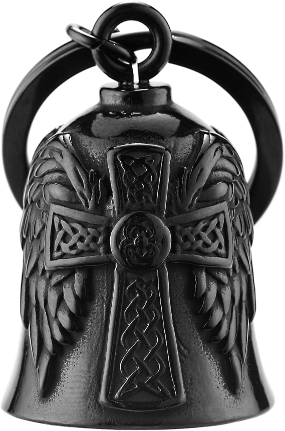 Motorcycle Men Bells - Motorcycle Angel Bell for Men Women,Bell Biker Accessory,Guard Riding Safety (Black)