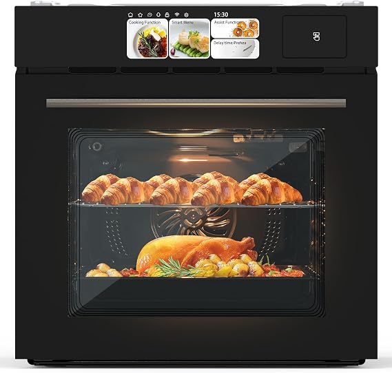 70L Built-In Steam Convection Oven with Air Fryer, TFT Touch Screen, 108 Auto Menus, 3000W Powerful Cooking for Home Kitchen