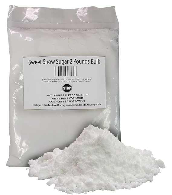 Naturejam NO MELT Sweet Snow Sugar 2 Pounds Bulk Bag for Doughnuts and Pastries-White Sugar For Powdered Donuts Origin: Germany