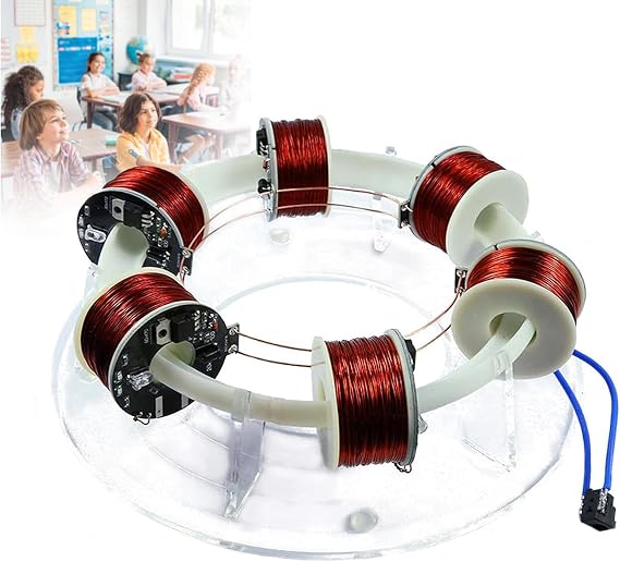 6 Coils Ring Electromagnetic Accelerator, Ring Accelerator Physics Teaching Experiment Model, Applicable to Classroom Teaching, Experiment Equipment, Desk Toy