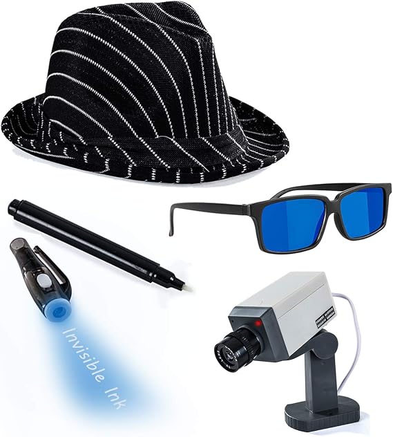 Tigerdoe Detective Costume - Spy Gear for Kids - Dress Up - Spy Costume Accessories (4 Pc)