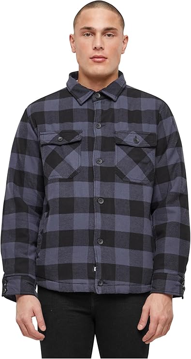 Brandit Men's Lumber Jacket Black/Blue