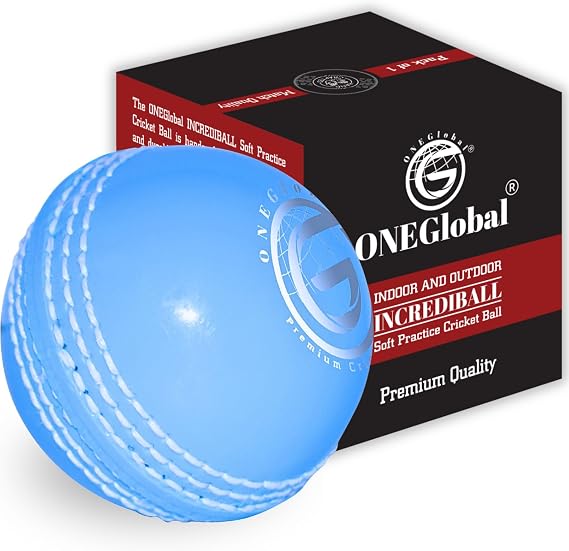 Incrediball Soft Practice Cricket Ball | Outdoor & Indoor Rubber Cricket Ball With Core & Stitched Seam | For Practice, Training & Family Fun | Senior & Junior Size