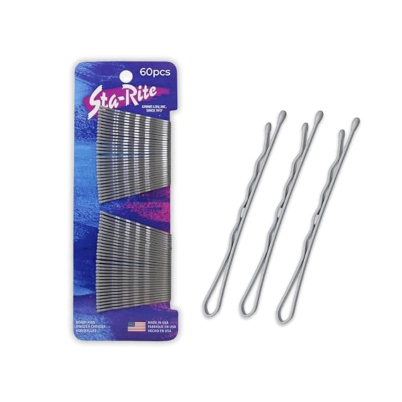 Sta-Rite Bobby Pins - Silver Hair Pins, 60-Count Pack