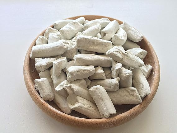 WHITE Pressed clay chunks natural for eating (food), 4 oz (110 g)
