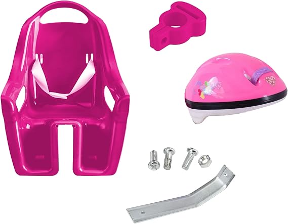 Ammaco Doll Seat For Bikes Fun Girls Bike Pink Dolly Seat With Baby Doll Helmet