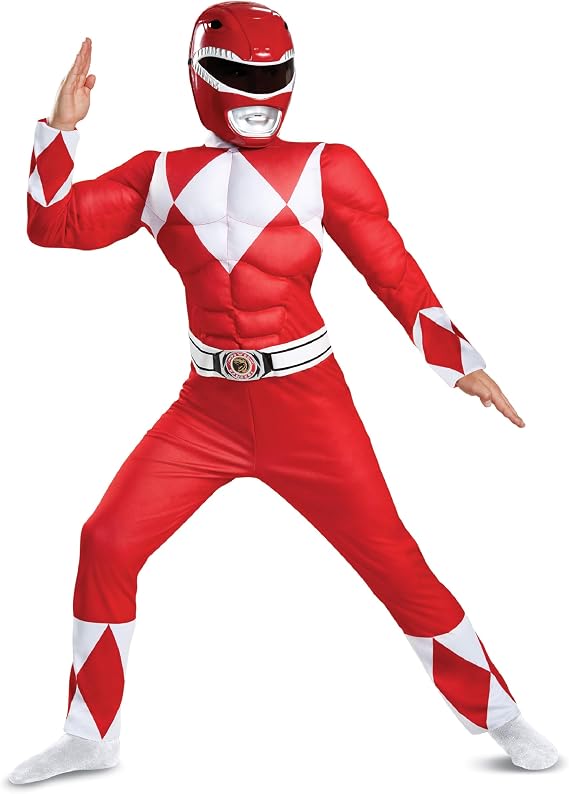 Red Ranger Muscle Costume, Official Power Rangers Costume with Mask