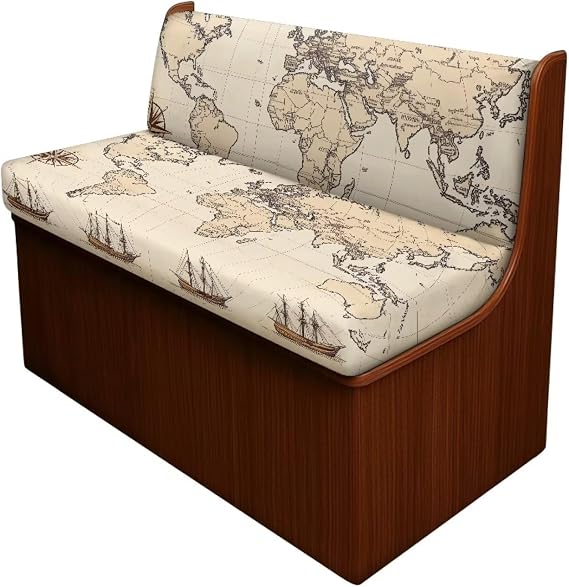 Whosucclay世界地図RVクッションカバー キャンピングカースリップカバー RV家具 キャンピングカーシートカバー ダイネットブース ベンチカバー1枚&背もたれカバー1枚付き
