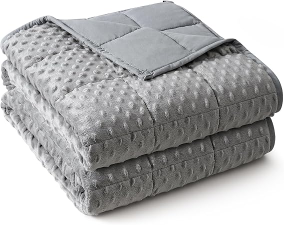 Uttermara Weighted Blanket Twin 15 Pounds for Adults 48x72 inches, Soft Plush Fleece & Cozy Warm Sherpa Weighted Blankets Great for Sleep & Calming, Twin Size Heavy Blanket for Couch Bed, Grey