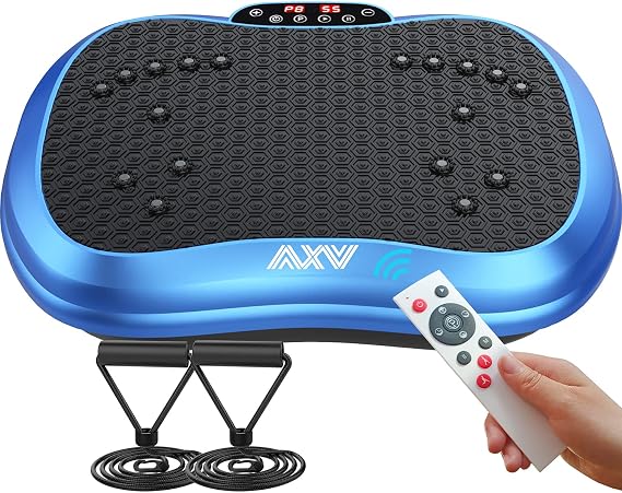 AXV Vibration Plate Fitness Platform Exercise Machine Vibrating Shaking Workout Full Body Shaker Vibrate Stand Shake Board Sport Gym Pad for Weight Loss Fat Burner for Women Men