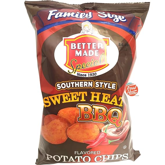 Better Made Family Size southern style sweet heat bbq flavor potato chips 8.5-ounce bag