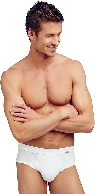 Jockey Luxury Cotton High Rise Brief – weicher Herren Slip mit hoher Leibhöhe Unterwäsche aus 100% gasierter Baumwolle Unterhose ohne Eingriff