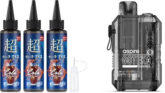 ①電子タバコ用 リキッド コーラアイス 180ml②Aspire Gotek X Kit 電子タバコ スターターキット