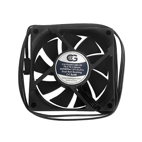 Coolerguys 70x70x20mm 12 VDC 3Pin High Speed Fan CG7020H12B2-3Y