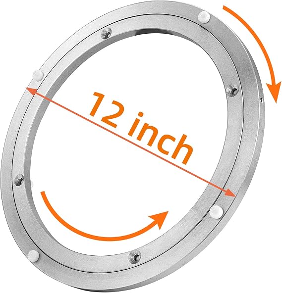 12 inch Aluminium Lazy Susan Turntable Bearing, STARVAST Heavy Duty Lazy Susan Hardware Round Rotating Bearing Turntable Base for Kitchen Dining Table (Load Capacity: 132-176 lbs)