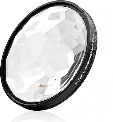 GREEN.L 77mm Kaleidoscope Prism Lens Filter Photography Prism Crystal Glass Effect Filter