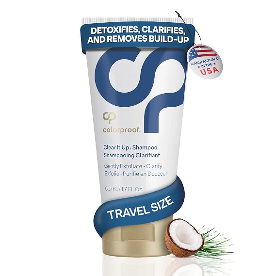 Colorproof Clear It Up Clarifying Shampoo 1.7 Fl. Oz. Travel Size Shampoo for Color Treated Hair, Coconut & Lemongrass Scent