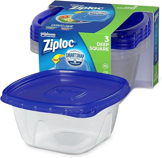 Food Storage Container, 1.25 Qt, Deep Square, 3-Ct.