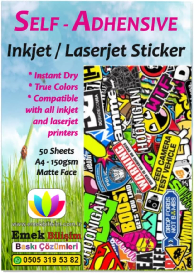 Inkjet And Laser Compatible Sticker Strong Adhesive A4 Label Paper 120gsm 20 sheets WITH MATTE SURFACE