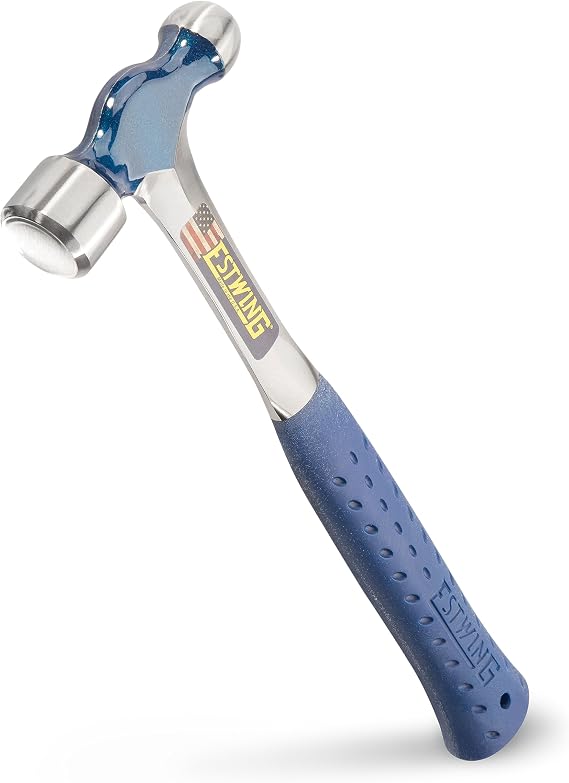 ESTWING Ball Peen Hammer - 16 oz Metalworking Tool with Forged Steel Construction & Shock Reduction Grip - E3-16BP