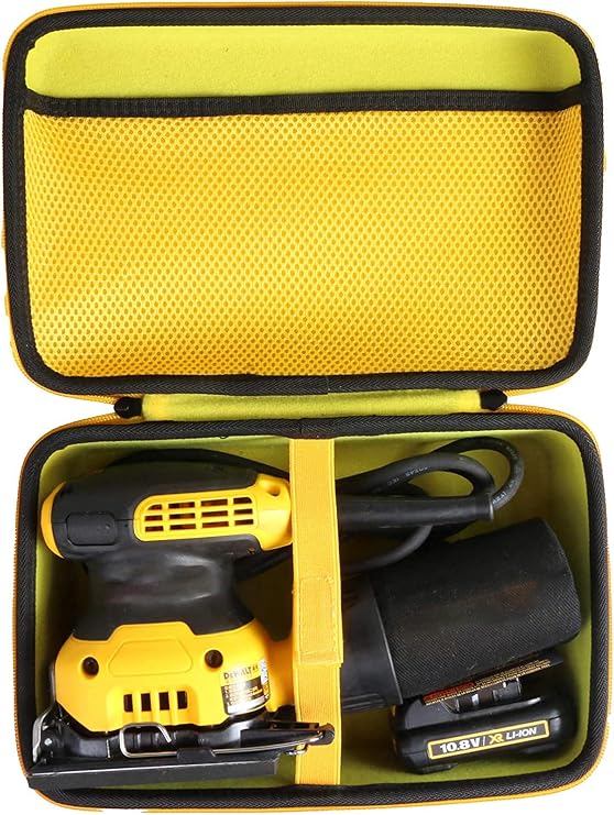 khanka Hard Case for Dewalt 20V MAX XR Palm Sander Electric Sander Sheet | EVA Hard Shell, Accessory Storage Pocket, Workshop Tool Storage, Fits for Dewalt 20V MAX XR Palm Sander, Protective Case Only
