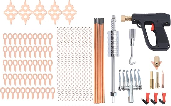 86pc Stud Welder Dent Puller Kit Auto Car Spot Repair Device Welding Hammer Gun Tool with a 6-Finger Concave Claw and Double-End Welding Joint, for Car Truck Jeep SUV