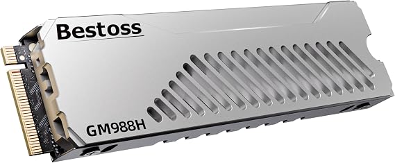 Bestoss 1TB PCIe Gen4 NVMe M.2 2280 SSD with Heatsink,PS5 Storage,7350MB/s
