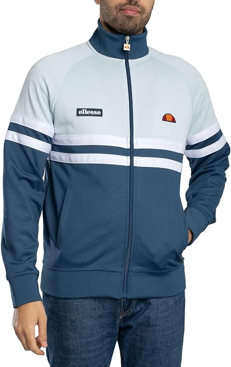 ellesse Men's Rimini Track Jacket, Blue/Light Blue, M