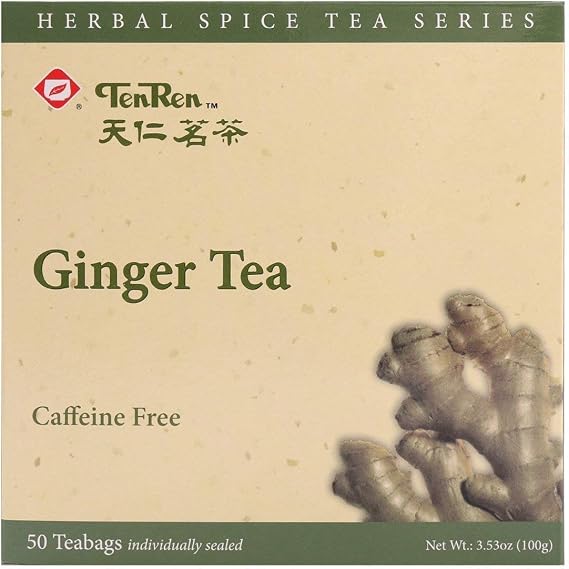Ten Ren Ginger Tea, Individually Sealed, 50 Teabags