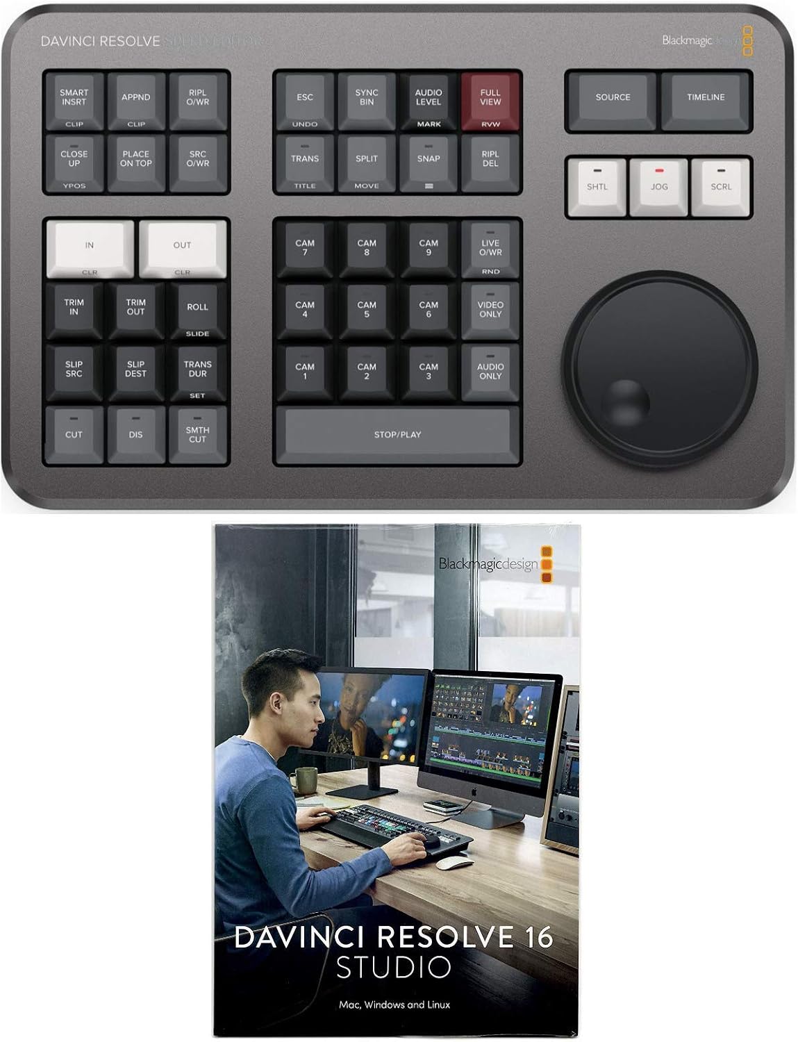 Blackmagic Design DaVinci Resolve Studio Activation Key with DaVinci Resolve Speed Editor Bundle 2 Items
