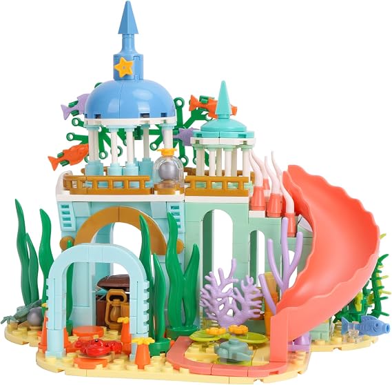 Princess Castle Building Blocks,Ocean Building Toy with Slide,Blocks Gift for Christmas,Birthday,New Year(300PCS)
