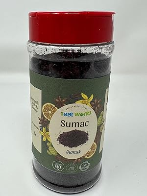 IEATWORLD Premium Turkish Sumac Spice Authentic Middle Eastern & Mediterranean Seasoning | Tangy, Citrusy Flavor for Cooking, Salads & Marinades | Non-GMO, Gluten-Free, Vegan 7 oz  185g