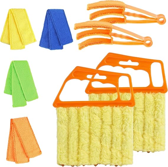 4 Pcs Window Venetian Blind Cleaner Duster Tool Set with 7 Fingers