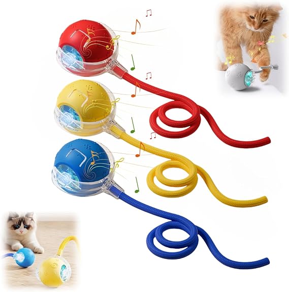 Interactive Cat Toys Balls, Chirping & Motion Activate Cat Toys(B 3 pcs)