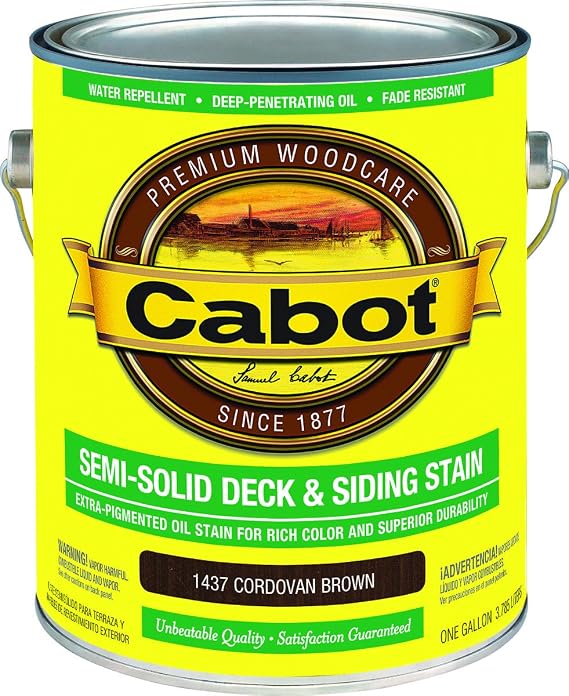 Cabot Semi-Solid Wood Stain + Sealer, Cordovan Brown, Gallon