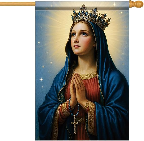 Virgin Mary- Garden Flag Yard Porch House Flag Double-Side For Home Outdoor Yard Patio Lawn Decor, Holiday Party Outdoor Seasonal Decoration 12x18 Inch