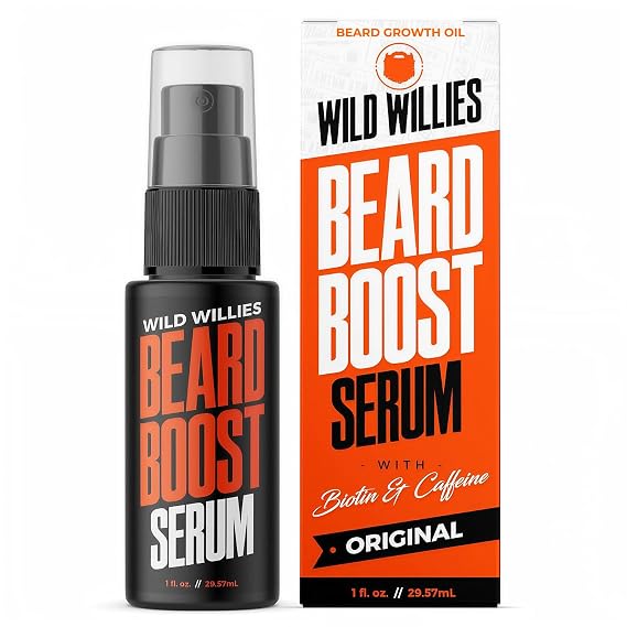 Wild Willies Beard Growth Serum for Men - Biotin, Caffeine & Natural Oils | Biotin & Caffeine, Castor Oil, Argan Oil, Jojoba Oil, Tea Tree Oil, Nourishes & Hydrates, Daily Grooming