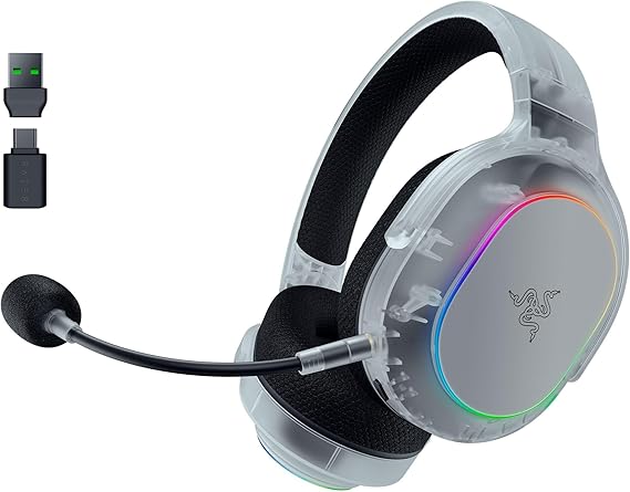 Razer Barracuda X Chroma Phantom White Edition Wireless Gaming Headset with TriForce 40mm Drivers, Detachable HyperClear 70 Hour Playtime, 2.4GHz Bluetooth PC PS5 PS4 Switch 2 iOS Android Barracuda X, Chroma, Phantom White Edition