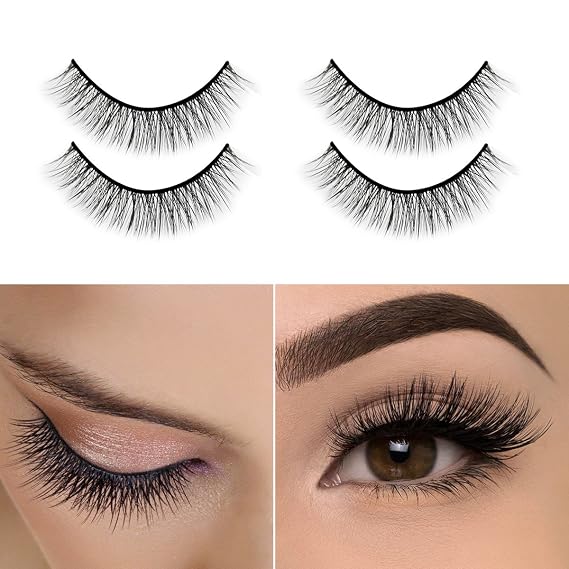 Self-Adhesive Eyelashes No Glue Involved Fake Lashes Extensions Reusable for Makeup Nature, Long and Soft Mink Eyelashes