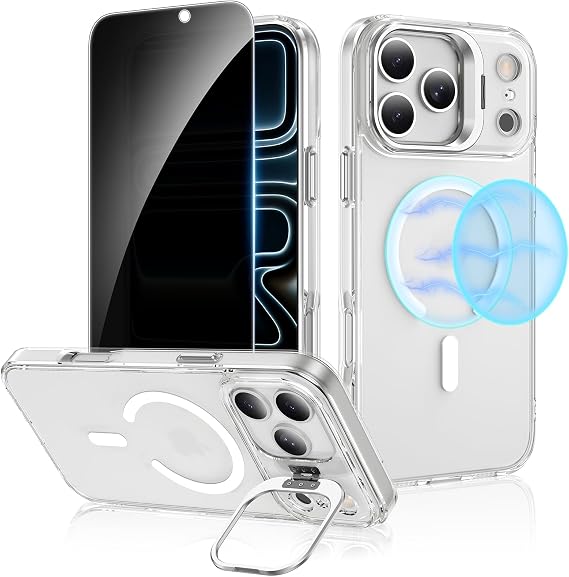 Ruky for iPhone 17 Pro Max Case with Privacy Screen Protector, Clear