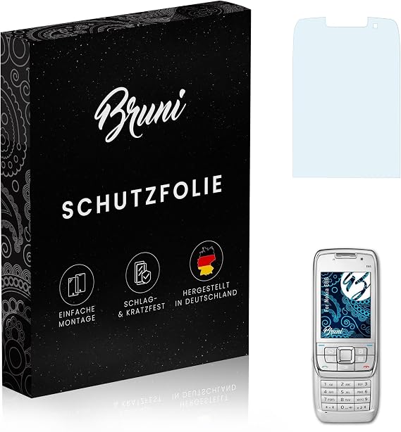 Bruni Screen Protector compatible with Nokia E66 Protector Film, crystal clear Protective Film (2X)