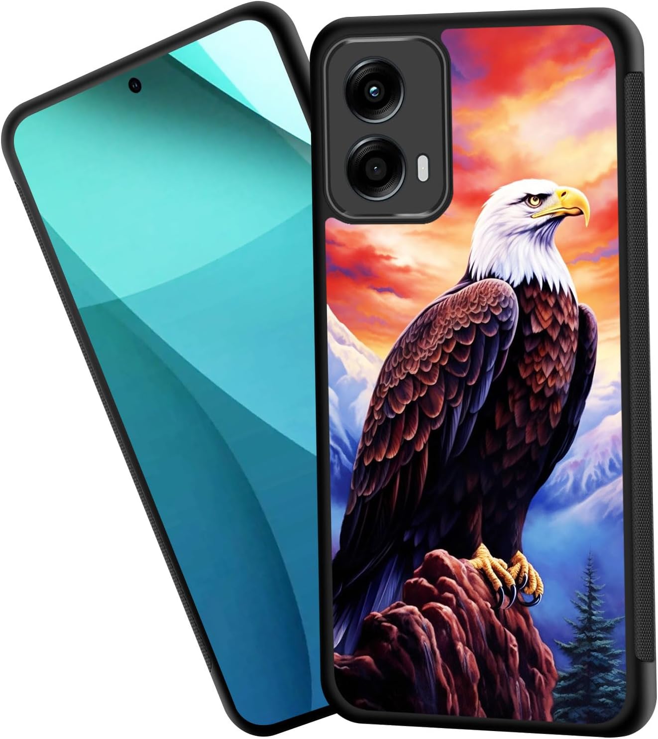 for Moto Edge 2024 ケース タイヤの縁ズレ防止加工 かわいい デザイン 耐衝撃 バンパー 全面保護 ハゲワシ