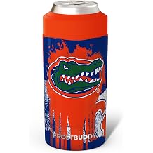 Frost Buddy Universal Can Cooler - Fits All - Stainless Steel Can Cooler for 12 oz & 16 oz Regular or Slim Cans & Bottles - Stainless Steel (Florida Gators | Drip)