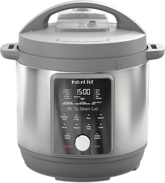 Instant Pot, 8-Quart Whisper Quiet 9-in-1 Electric Pressure Cooker, Slow Rice Cooker, Steamer, Saute, Yogurt Maker, Warmer & Sterilizer, App With Over 800 Recipes, Stainless Steel, Duo Plus