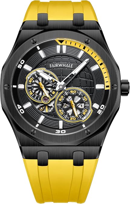 TEINTOP Men's Watch Automatic Mechanical Watches with Silicone Band