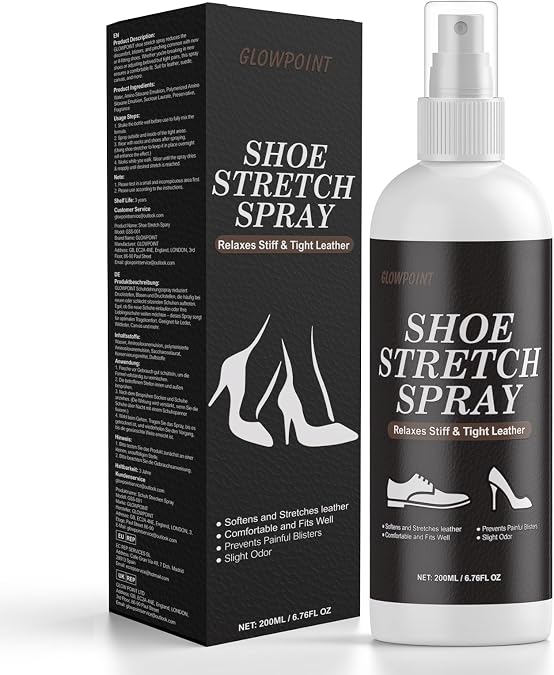 Shoe Stretcher Spray, 200ml Boot Stretch Spray for Man and Woman, Professional Leather Softener to Relieve Tight Fitting Shoes, Shoe Stretcher for Leather, Suede, Fabric, Canvas | Professional Leather Softener to Relieve Tight Fitting Shoes, Shoe Stretcher for Leather, Suede, Fabric, Canvas