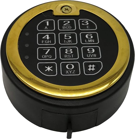 Gun Safe Lock Replacement, elecctronic Safe Lock 5 User Code and 1 Master Code with 0-59minites time delay Brass