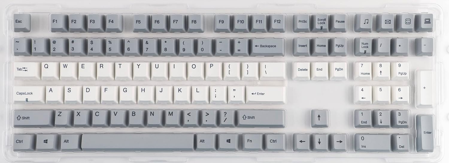 Varmilo 108-Key Dye Sub PBT Keycap Set - White and Grey