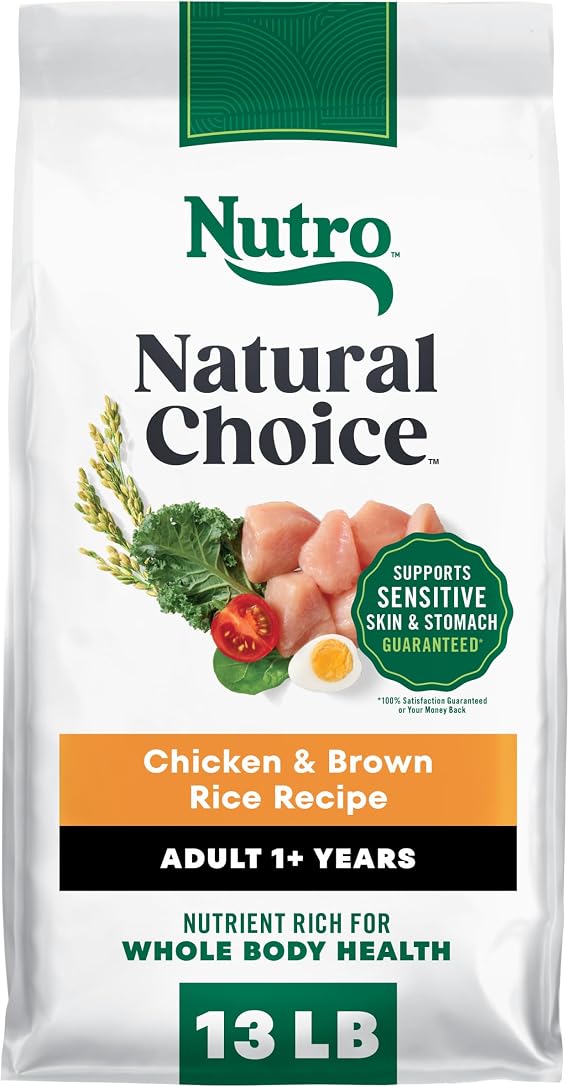 Nutro Natural Choice Adult Dry Dog Food, Chicken & Brown Rice Recipe, 13 lb